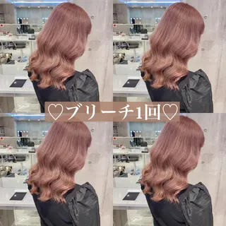 セミロング カラー 韓国ヘア特化💍 tiam💍ブリーチのヘアスタイル