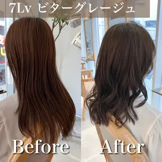 セミロング カラー ブリーチなし✨艶髪 カラー𓃲YAGIのヘアスタイル