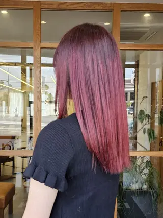 カラー セミロング きただ あみのヘアスタイル