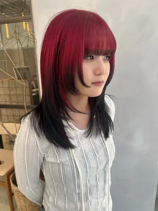 セミロング 渋谷ハイトーン/ デザインカラー阿部のヘアスタイル