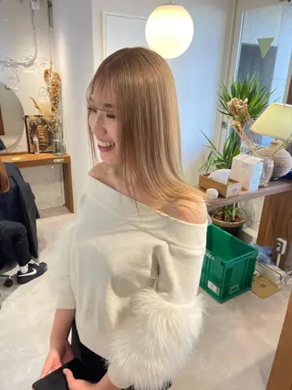 セミロング カラー 店長　MANAMI ／ブリーチ／骨格ボブのヘアスタイル