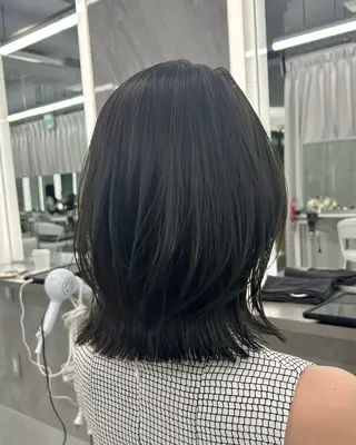 ミディアム 韓国顔まわり/前髪 /レイヤー/いつきのヘアスタイル