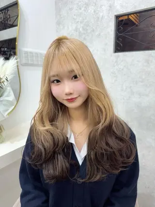 ロング 💓Yuri💓 ハイトーン/デザインのヘアスタイル