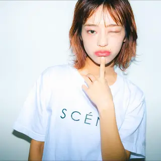 ミディアム カラー 水口 英里のヘアスタイル