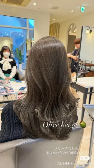 セミロング カラー パーマ ヘアアレンジ JYUNESU所属・韓国・韓国ヘア 髪質改善のヘアスタイル