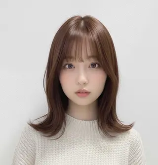 セミロング 艶カラー🫧髪質改善 Bonheur辻結凪のヘアスタイル