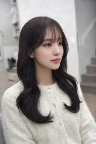 セミロング ✨韓国ヘア✨ レイヤー✂️鎌倉楓麻のヘアスタイル