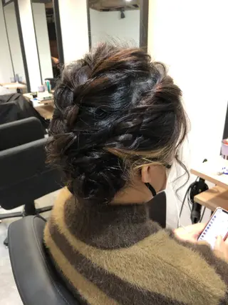 ショート ヘアアレンジ 下妻 カラーエクステ難波のヘアスタイル