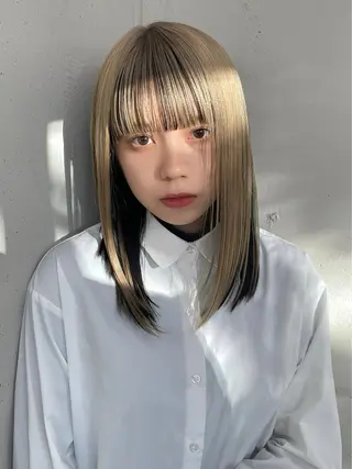 ミディアム カラー arte MAYU カットモデル募集のヘアスタイル