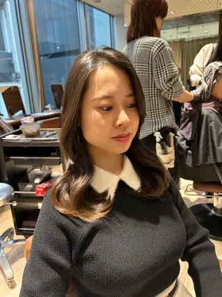 セミロング 🎀大竹美侑/顔まわ りカット/レイヤーのヘアスタイル