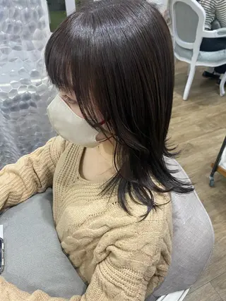 ミディアム カラー 韓国×髪質改善カラー 💎hinaのヘアスタイル
