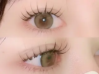 マツエク・マツパ 肌に馴染むハイトーン /ミルクティーカラーのヘアスタイル