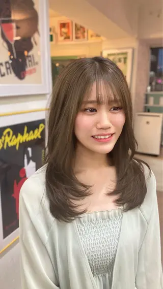 セミロング カラー ウルフレイヤー エクステ/kokiのヘアスタイル