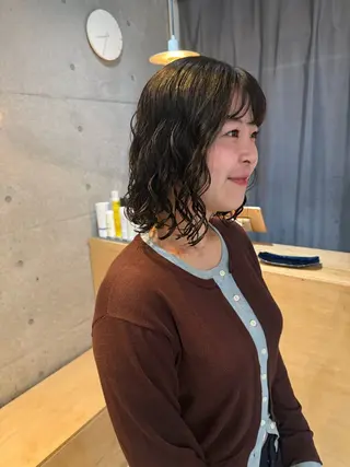 ミディアム デジタルパーマ/ ウェーブパーマ/神野のヘアスタイル