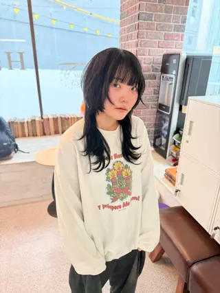 セミロング ウルフレイヤー エクステ/kokiのヘアスタイル