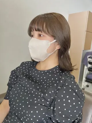 ミディアム カラー ボブパーマコテ巻き風 パーマNo1深江秀平のヘアスタイル