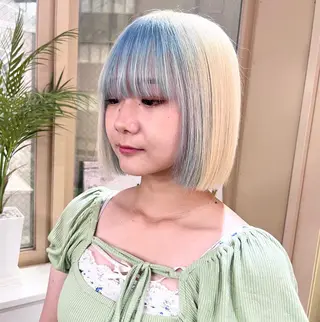 カラー 渋谷🎨ハイトーン× エクステ🎨レンのヘアスタイル
