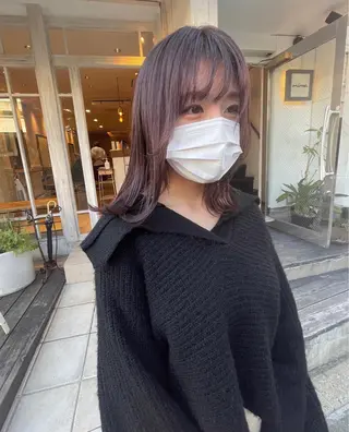 ミディアム カラー 🙃 透明感カラー/ボブのヘアスタイル