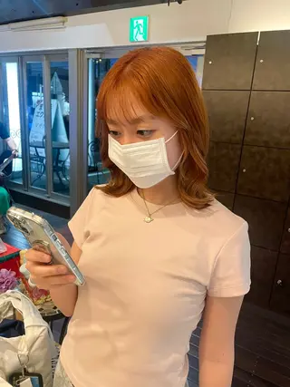 セミロング カラー 🤎韓国ヘア ベージュ まゆか🤎のヘアスタイル