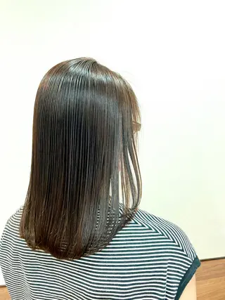 ミディアム カラー パーマ Annon プライベートサロンのヘアスタイル