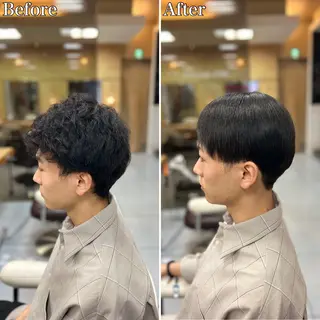 ショート パーマ メンズ 🔮メンズ縮毛矯正 毛流れパーマ💎竹永のヘアスタイル
