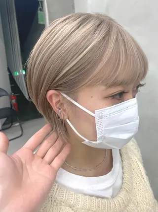 ショート カラー 🌿似合わせブリーチ 松本朋幸🌿のヘアスタイル