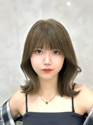 ミディアム 韓国顔まわり/前髪 /レイヤー/いつきのヘアスタイル