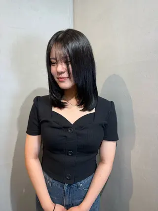 ミディアム 💖ERI💖/酸性 ストレートNo.1のヘアスタイル