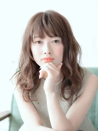 セミロング パーマ EARTH検見川浜 鈴木学のヘアスタイル