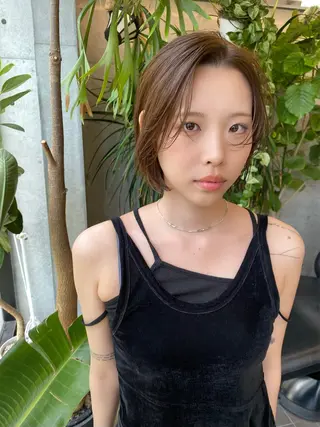 ショート カラー 似合わせカット レイヤー/ボブのヘアスタイル