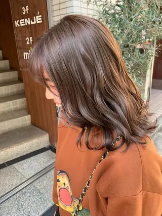 セミロング カラー ヘアアレンジ 🫧透明感カラー/ ボブ/小笠原汐海🪽のヘアスタイル