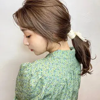 セミロング カラー 加藤 杏のヘアスタイル