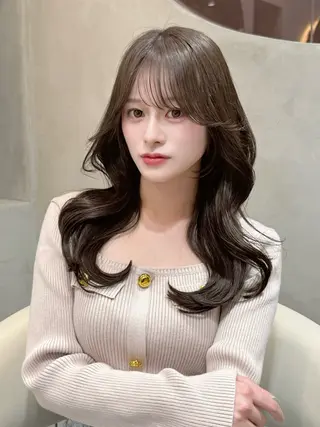 セミロング カラー 大宮レイヤーカット ハッシュ　柏崎颯刀のヘアスタイル