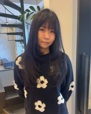 ロング ベージュカラー/長岡 レイヤーカット/コウのヘアスタイル