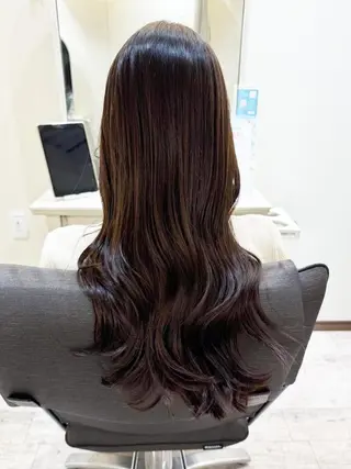 ロング カラー 艶カラー／ レイヤー／栄／あやかのヘアスタイル