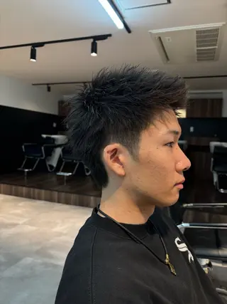 メンズ フェザーパーマ/韓国 /メンズカット/保立のヘアスタイル