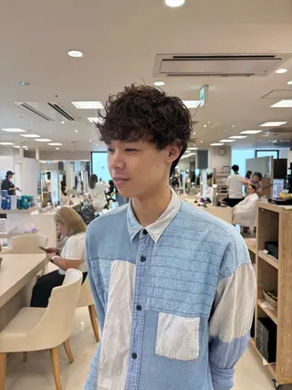 パーマ メンズ 湘南/メンズパーマ/ ハイライト/ユチカのヘアスタイル