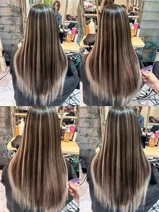 ロング カラー タケ ウチのヘアスタイル