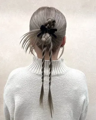 ロング ヘアアレンジ 奥山義進/大宮 /ダブルカラーのヘアスタイル