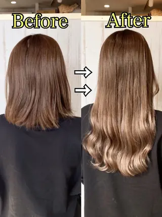 カラー ロング ヘアアレンジ 大阪レミーエクステ チビ編み込みのヘアスタイル