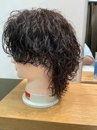 ミディアム パーマ ヘアアレンジ メンズ fifth park 六反穂 龍介のヘアスタイル