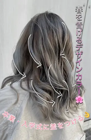 セミロング カラー 🤍デザインカラー 特化🤍HIROのヘアスタイル