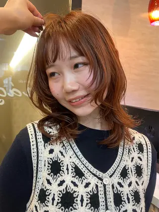 ミディアム レイヤー/暖色/ 髪質改善/永礼芳果のヘアスタイル