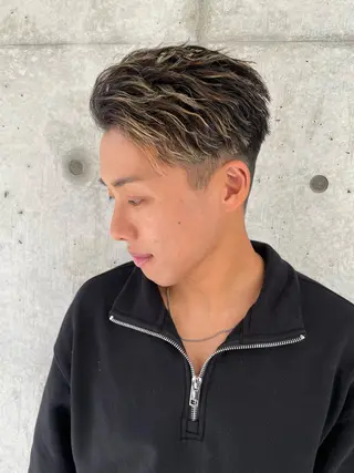 ショート カラー パーマ ヘアアレンジ メンズ 亀井隆汰/メンズ専門 パーマ特化美容師のヘアスタイル
