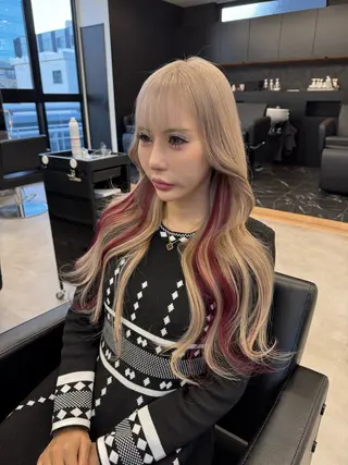 ロング カラー エクステ/透明感 韓国ヘア/KENTAのヘアスタイル