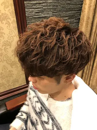 ミディアム パーマ ✨メンズカット 無料‼️✨土尾快斗のヘアスタイル