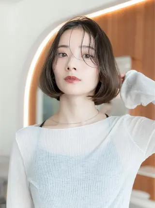 ミディアム カラー 渋谷/レイヤーボブ・ 韓国ボブ特化/楓のヘアスタイル
