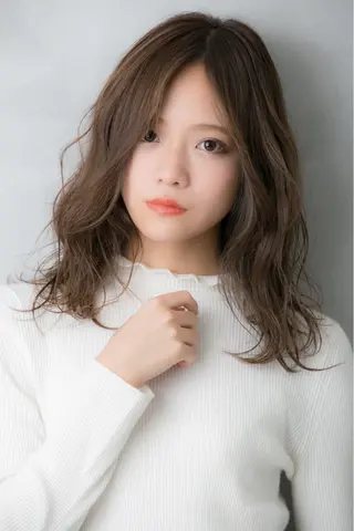 ミディアム カラー 巻けるケア縮毛矯正✨ ケアカラー✨山下のヘアスタイル