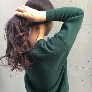 ロング カラー パーマ ヘアアレンジ メンズ キッズ マツエク・マツパ Luela堅田所属・田中 裕士のヘアスタイル