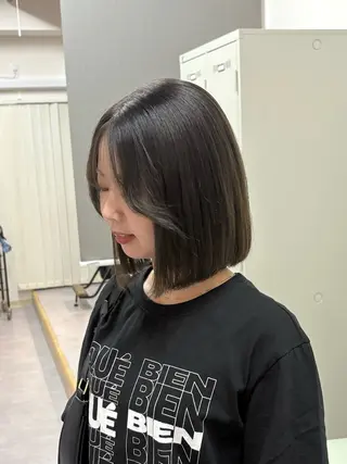 ミディアム カラー ハル🌸柔色/ ブリーチなし/艶髪のヘアスタイル